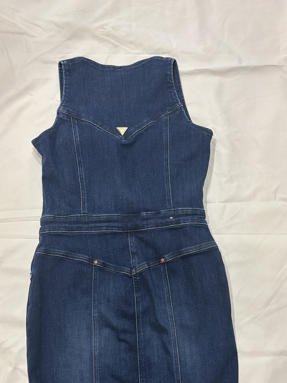Guess Dark Blue Denim Overall Dress